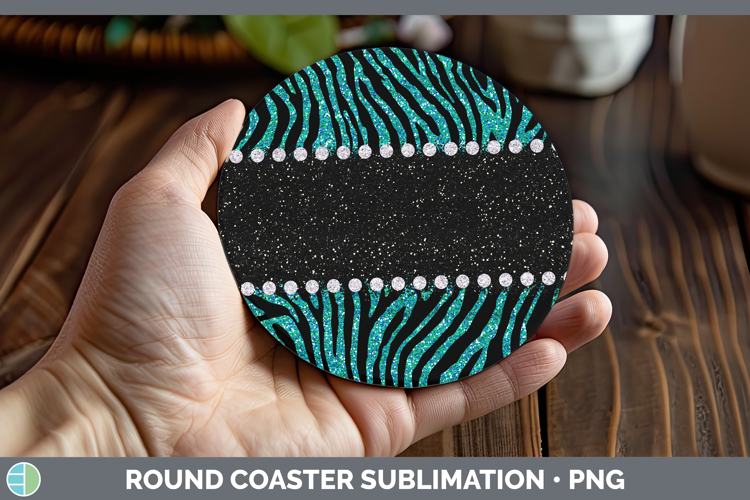 Animal Teal Tiger Round Coaster Sublimation Coaster Designs