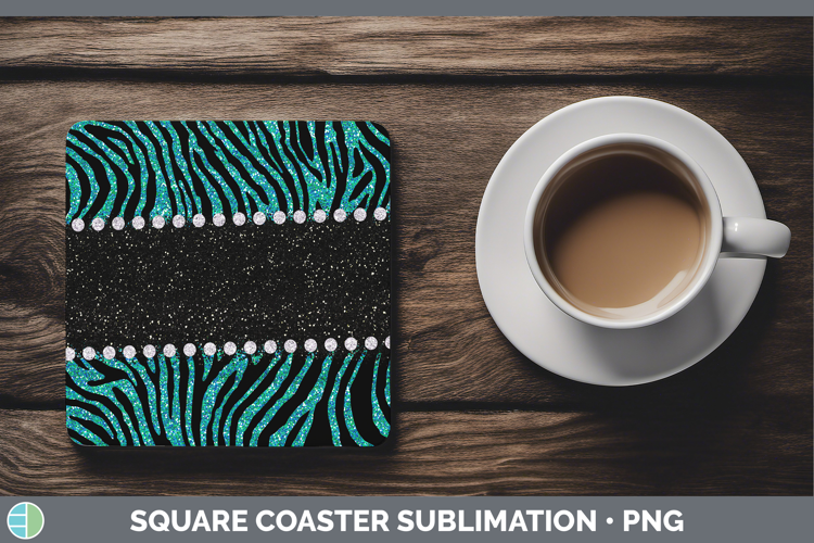 Animal Teal Tiger Square Coaster Sublimation Coaster Designs