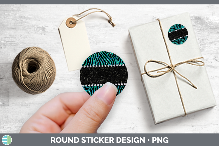 Animal Teal Tiger Stickers | Round Labels Designs