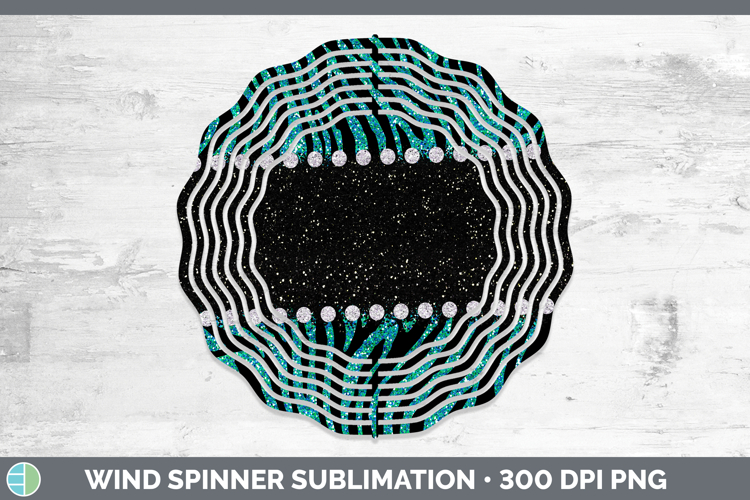 Animal Teal Tiger Wind Spinner Sublimation Spinner Designs