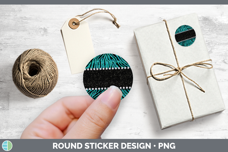 Animal Teal Zebra Stickers | Round Labels Designs
