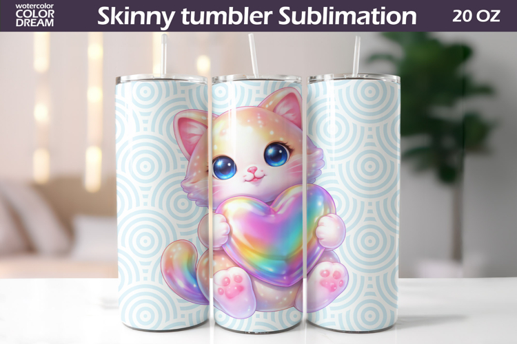 Animal Valentine Tumbler | Cat Heart Tumbler