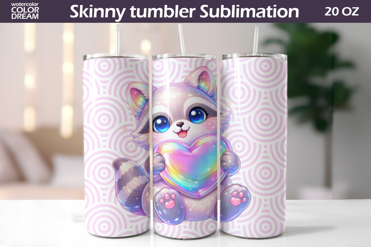 Animal Valentine Tumbler | Raccoon Heart Tumbler