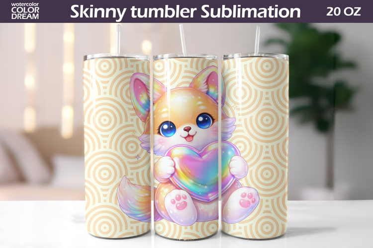 Animal Valentine Tumbler | Fox Heart Tumbler
