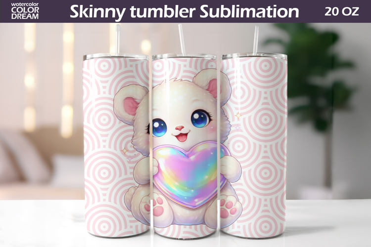 Animal Valentine Tumbler | Cute Bear Heart Tumbler