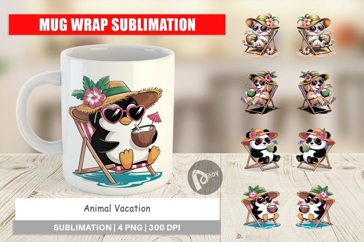 Mug Wrap Vacation Animal