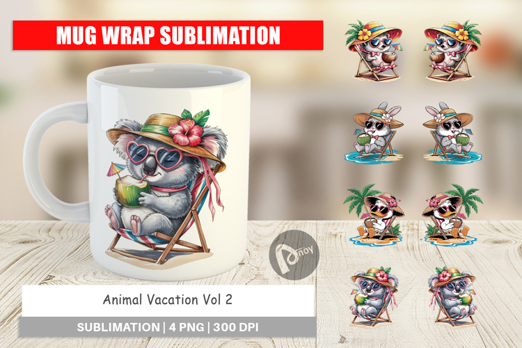 Mug Wrap Vacation Animal