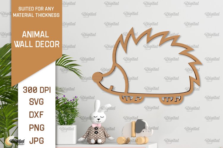 Hedgehog Wall Decor Laser Cut. Baby Animals Wall Art SVG example image 1