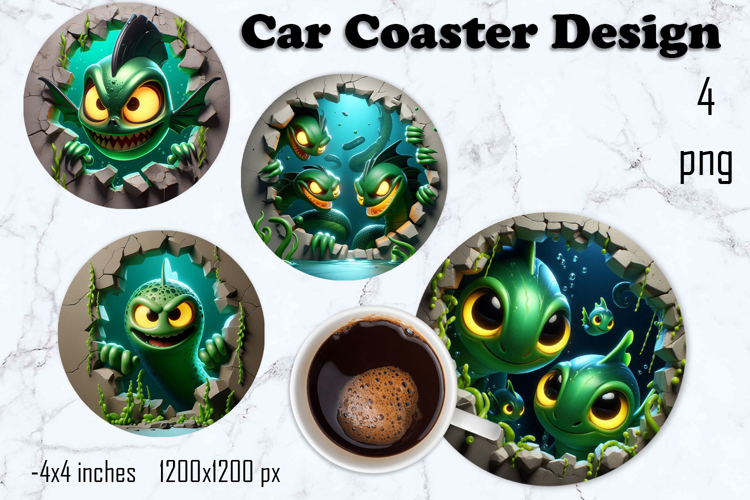Funny animal, Broken Brick Wall car Coaster Design