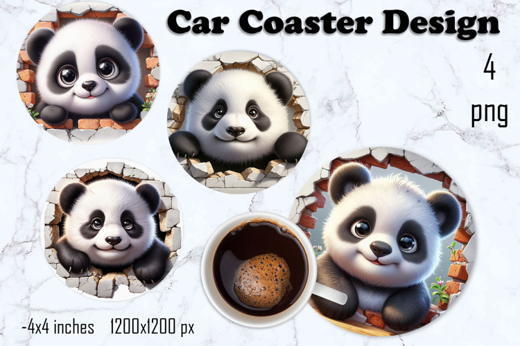 Funny animal, Broken Brick Wall car Coaster Design