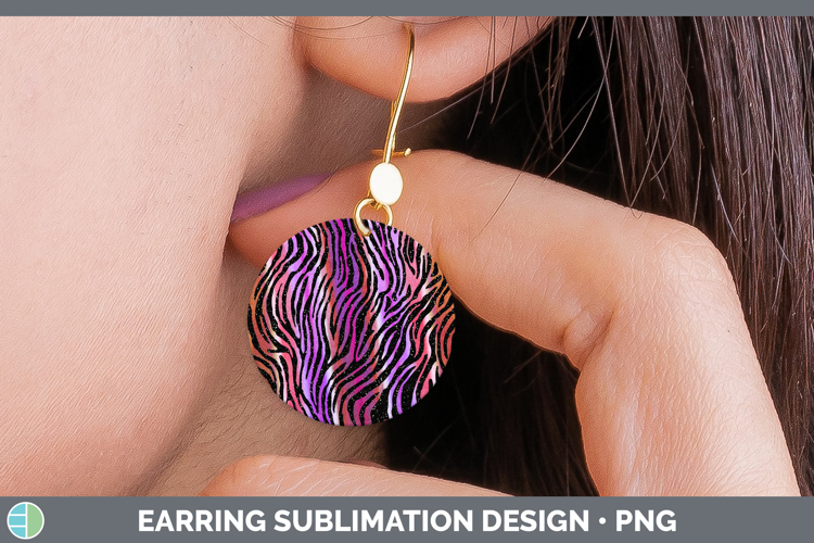 Animal Zebra Print Round Earrings Sublimation Earrings Desig