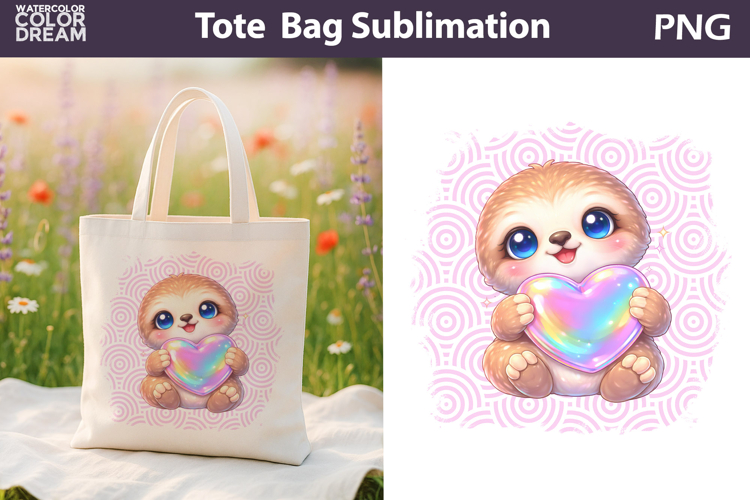 Cute SlothTote Bag | Baby Animal Sublimation