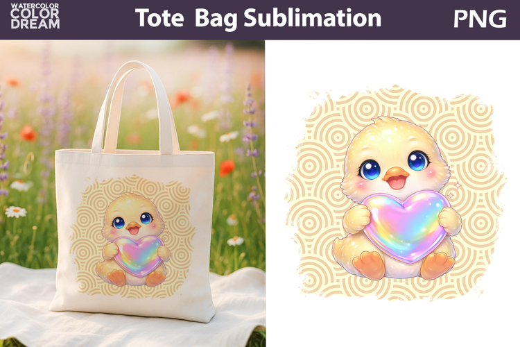 Cute Chicken Tote Bag | Baby Animal Sublimation