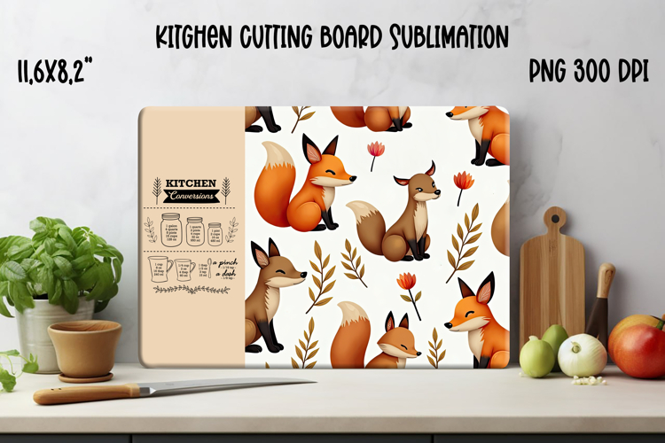 Cute forest animal kitchen board | Fall cutting board PNG