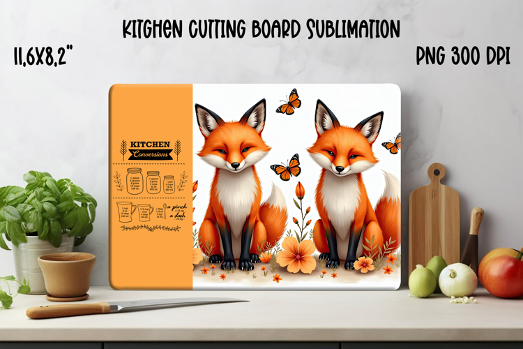 Cute forest animal kitchen board | Fall cutting board PNG
