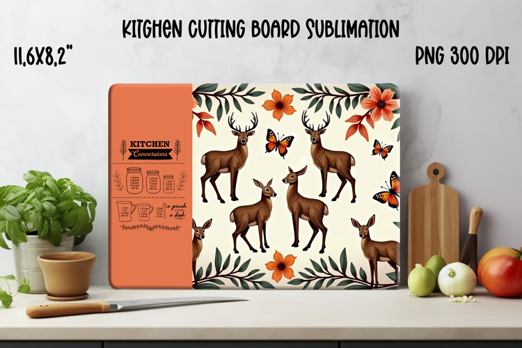 Cute forest animal kitchen board | Fall cutting board PNG