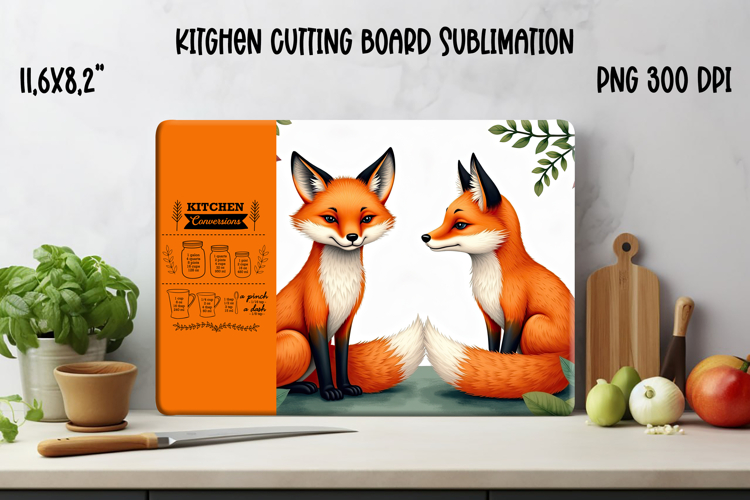 Cute forest animal kitchen board | Fall cutting board PNG