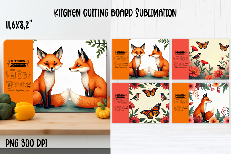 Cute forest animal kitchen board | Fall cutting board PNG