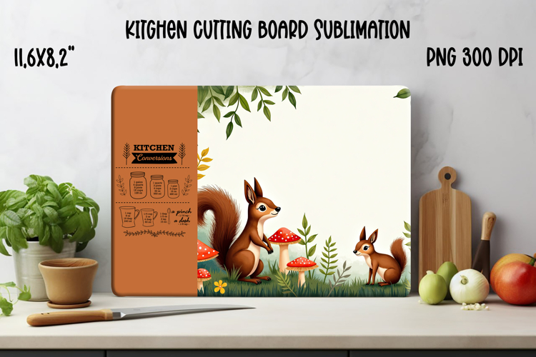 Cute forest animal kitchen board | Fall cutting board PNG