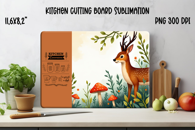 Cute forest animal kitchen board | Fall cutting board PNG