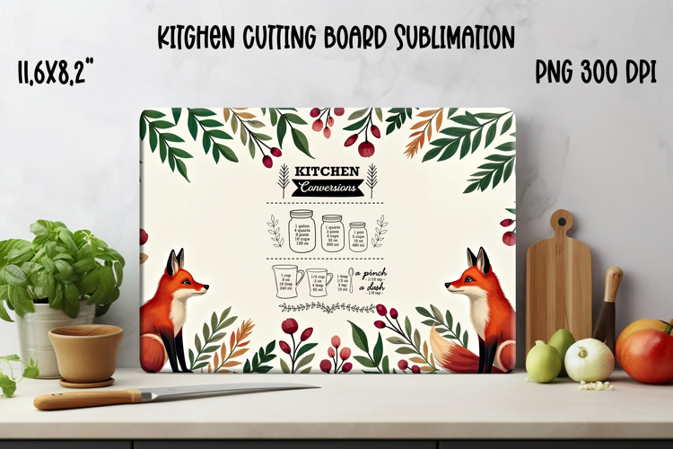 Cute forest animal kitchen board | Fall cutting board PNG