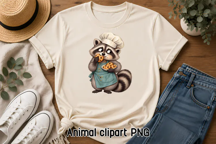 Funny Raccoon Chef Kitchen Clipart PNG