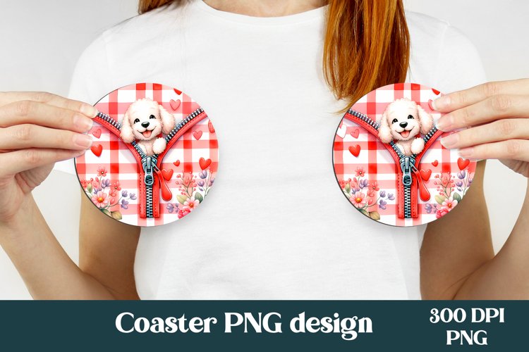 Animal car coaster | Dog round coaster sublimation