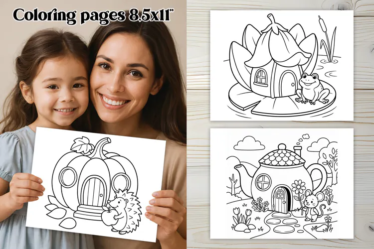 Cute Animal Homes Coloring Pages For Kids