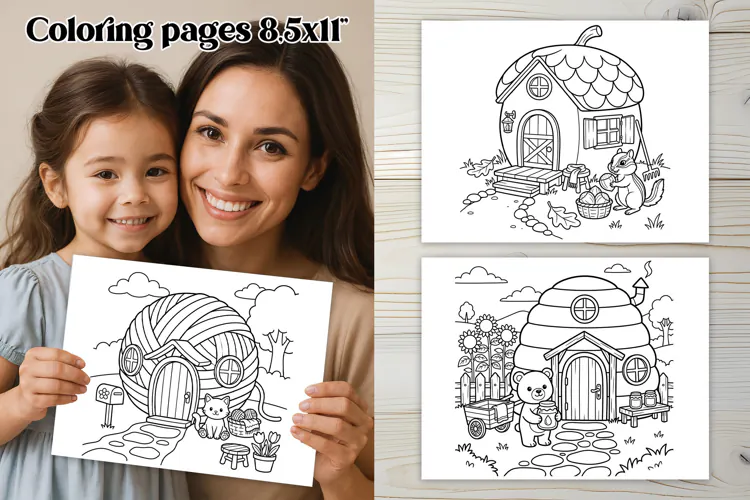 Whimsical Animal Houses Coloring Pages For Kids