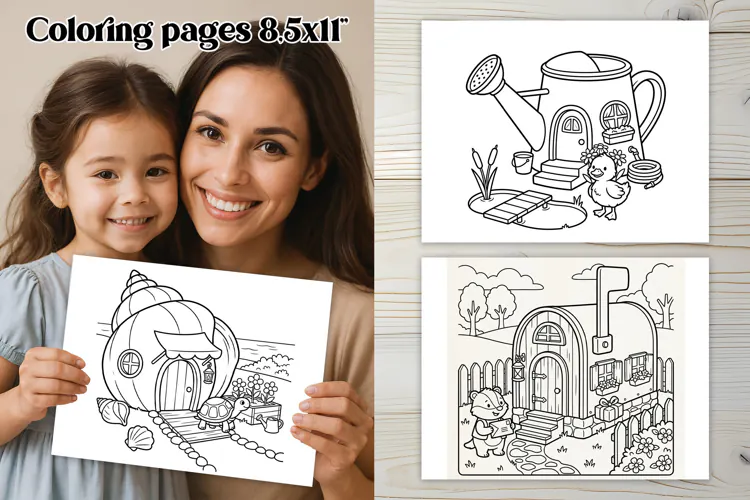 Cute Cottage Animal Coloring Pages For Kids