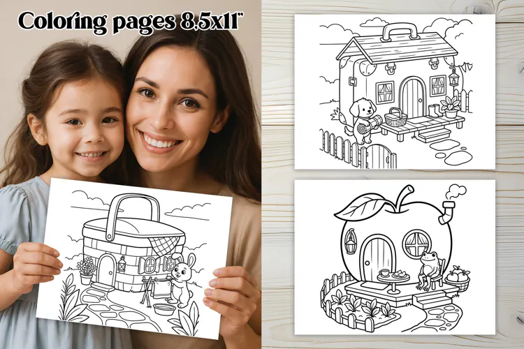 Forest Friends Homes Coloring Pages For Kids
