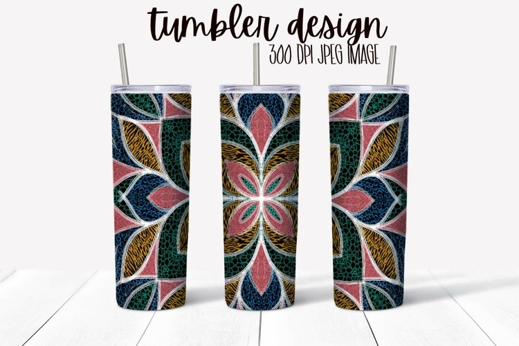 Tumbler Wrap Design - Flower With Glitter Animal Print