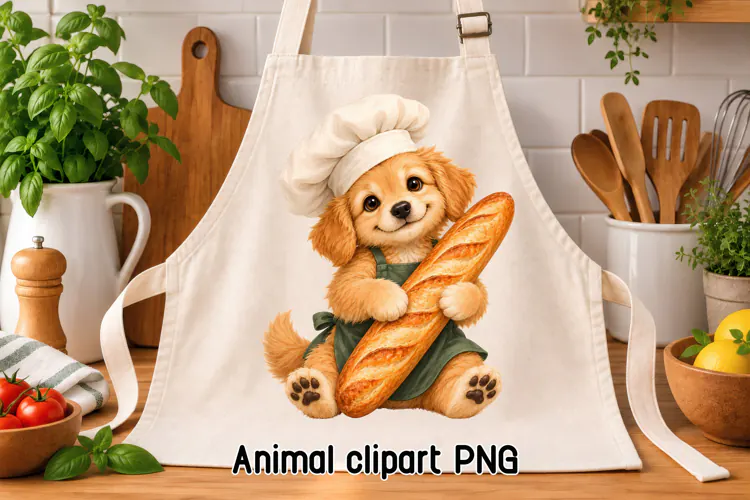 Dog Chef Bread Clipart PNG