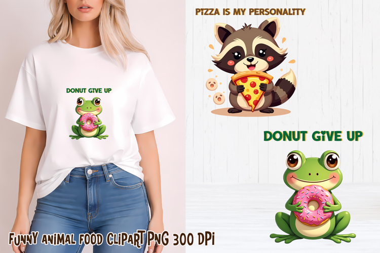 Funny animal food clipart PNG | Funny food sublimation