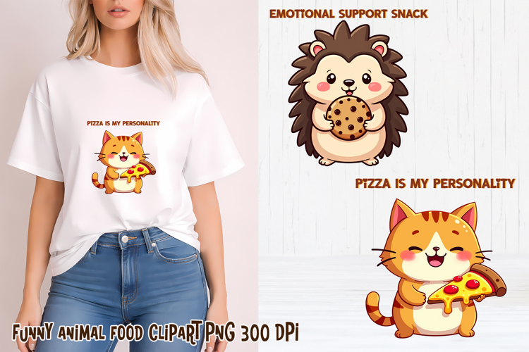 Funny animal food clipart PNG | Funny food sublimation