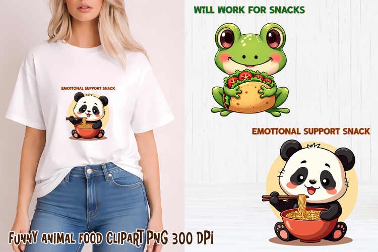 Funny animal food clipart PNG | Funny food sublimation