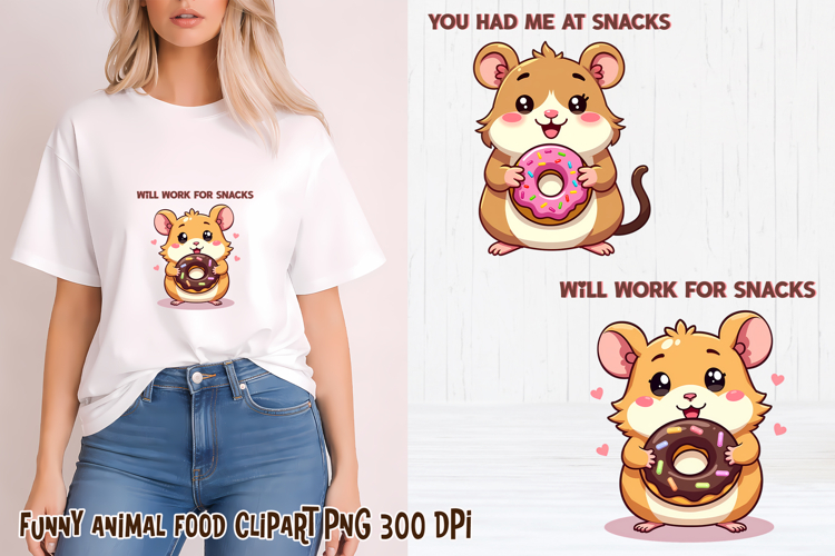 Funny animal food clipart PNG | Funny food sublimation