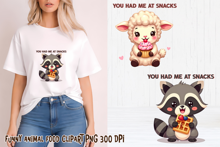 Funny animal food clipart PNG | Funny food sublimation