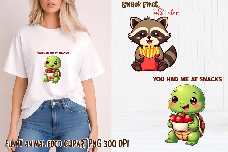 Funny animal food clipart PNG | Funny food sublimation