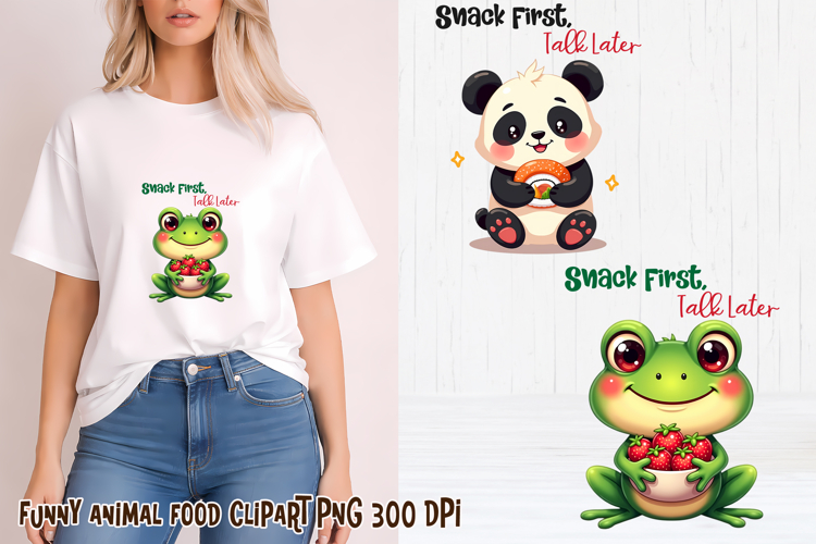 Funny animal food clipart PNG | Funny food sublimation