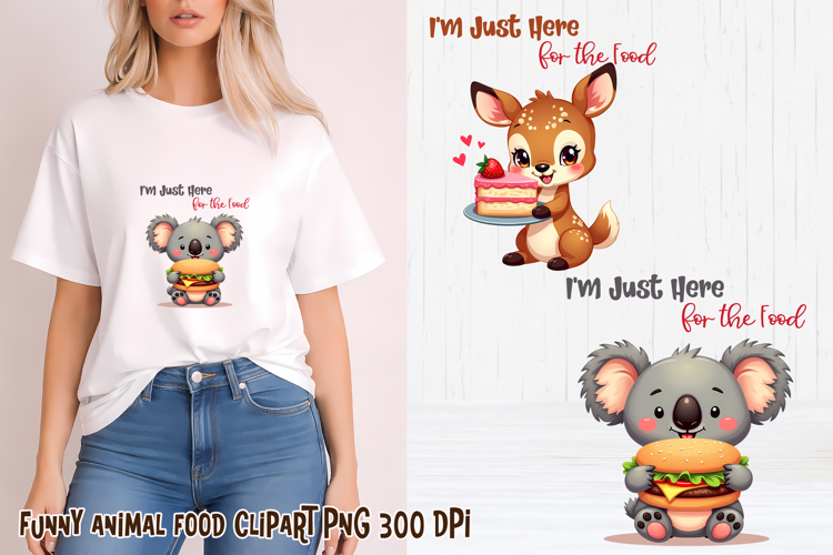 Funny animal food clipart PNG | Funny food sublimation