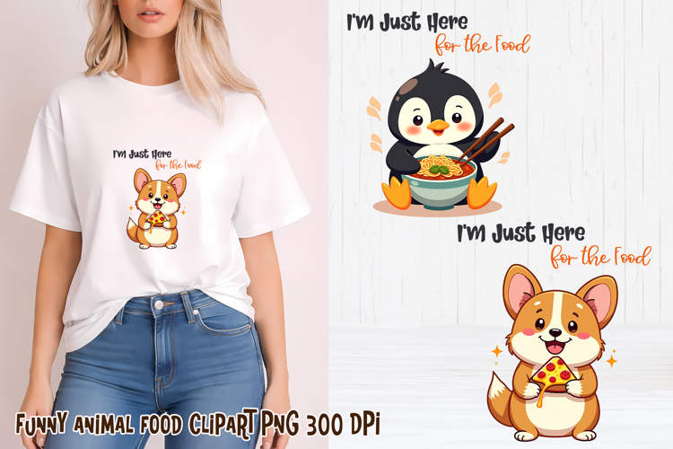 Funny animal food clipart PNG | Funny food sublimation