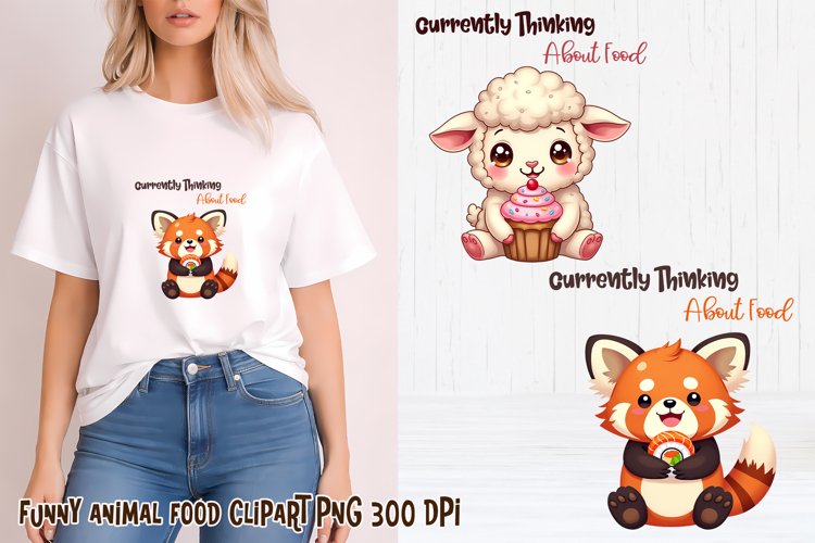 Funny animal food clipart PNG | Funny food sublimation