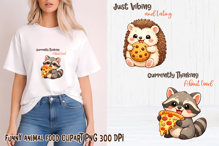 Funny animal food clipart PNG | Funny food sublimation