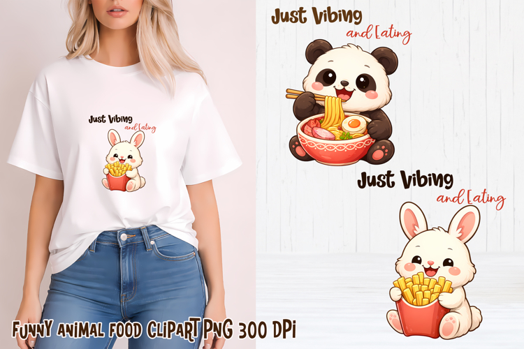 Funny animal food clipart PNG | Funny food sublimation