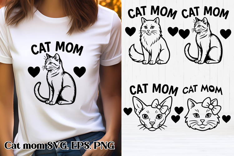 Cat mom SVG design | Animal lover SVG | Cat clipart