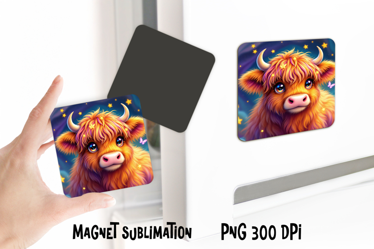 Cute pastel animal magnet sublimation design