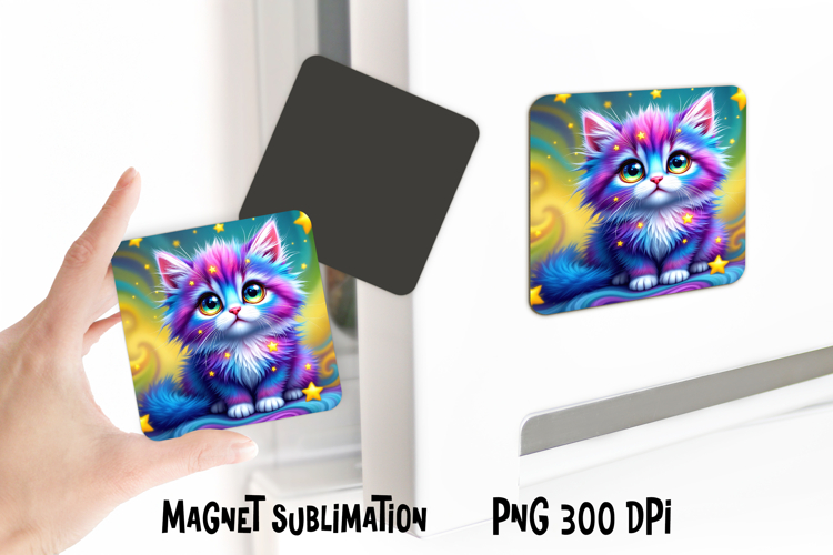 Cute pastel animal magnet sublimation design