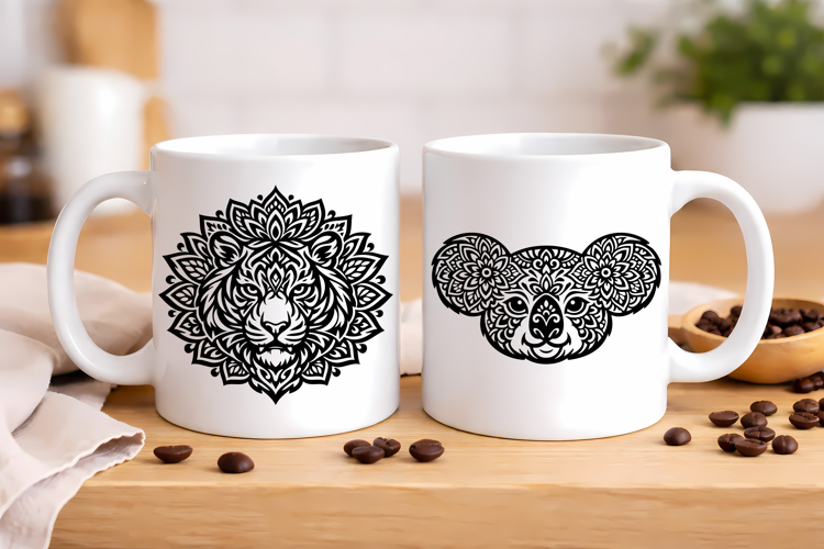 Animal mandala SVG design | Mandala tiger SVG silhouette