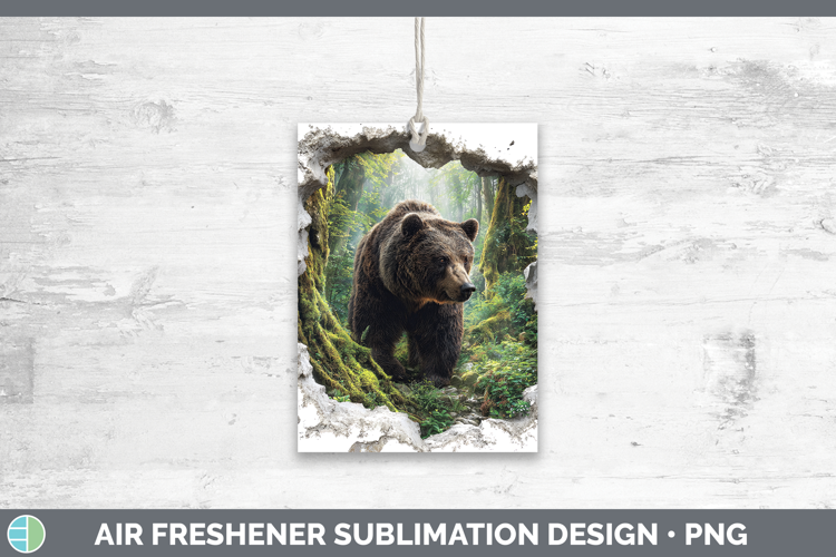 Bear Animals 3D Hole Air Freshener Sublimation Design